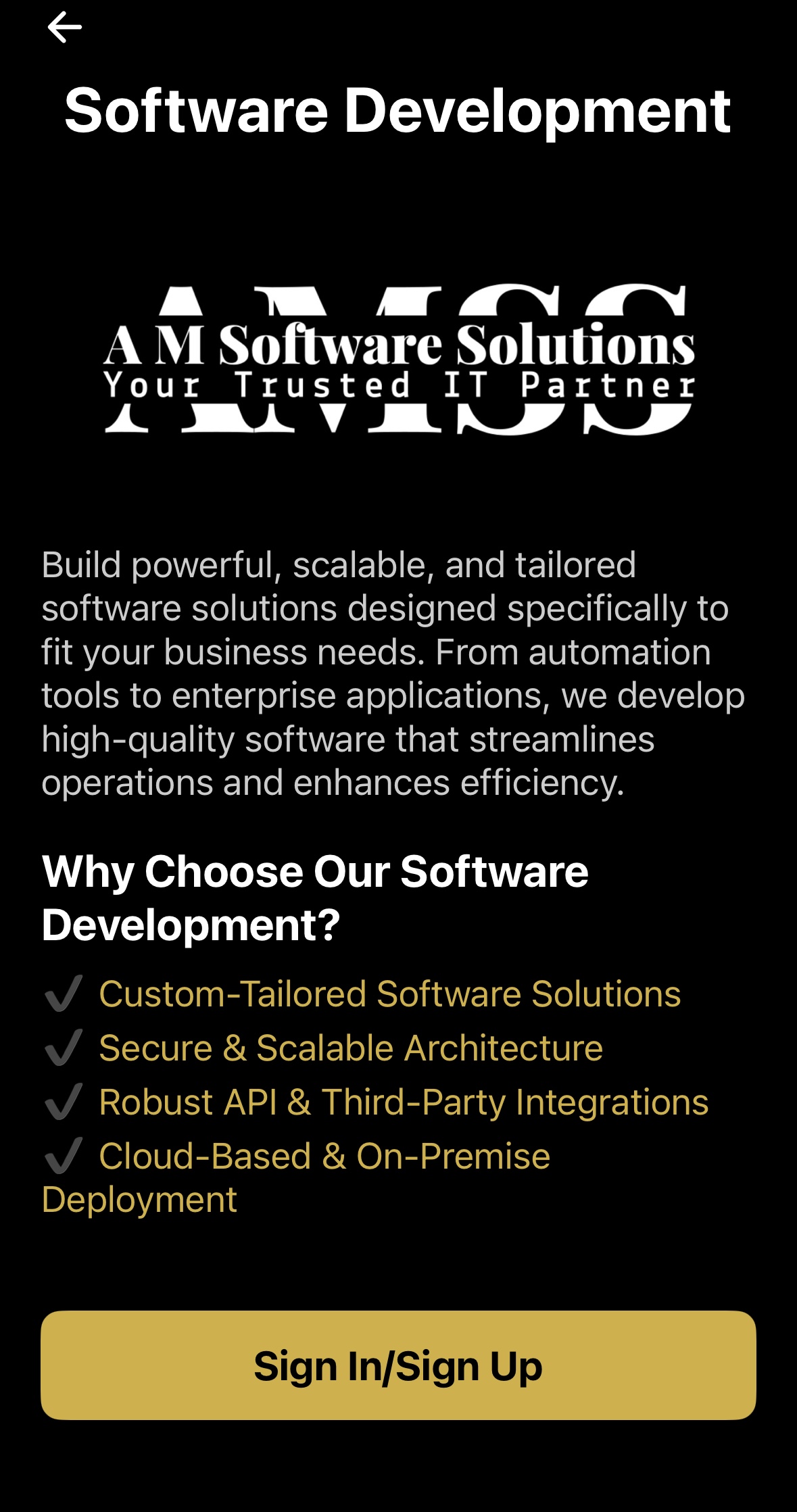 Screenshot 12 - AMSS WORKS Software Development Page