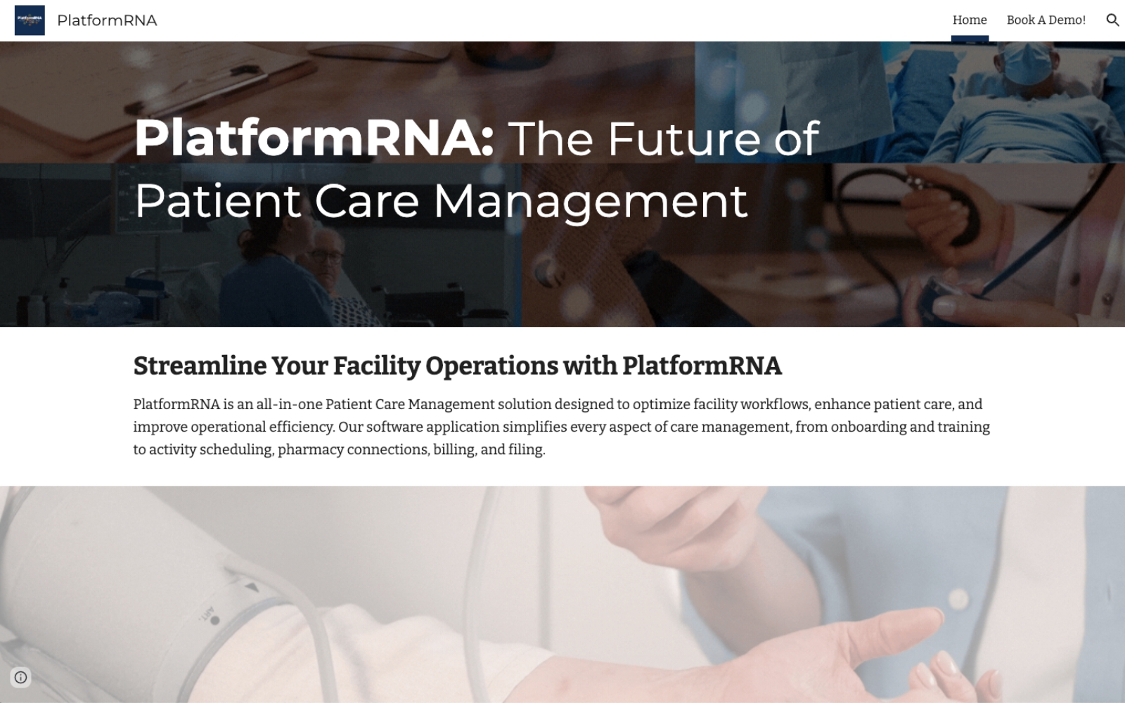 PlatformRNA healthcare SaaS concept