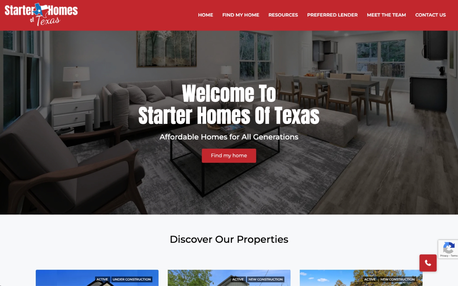 Starter Homes of Texas real estate website